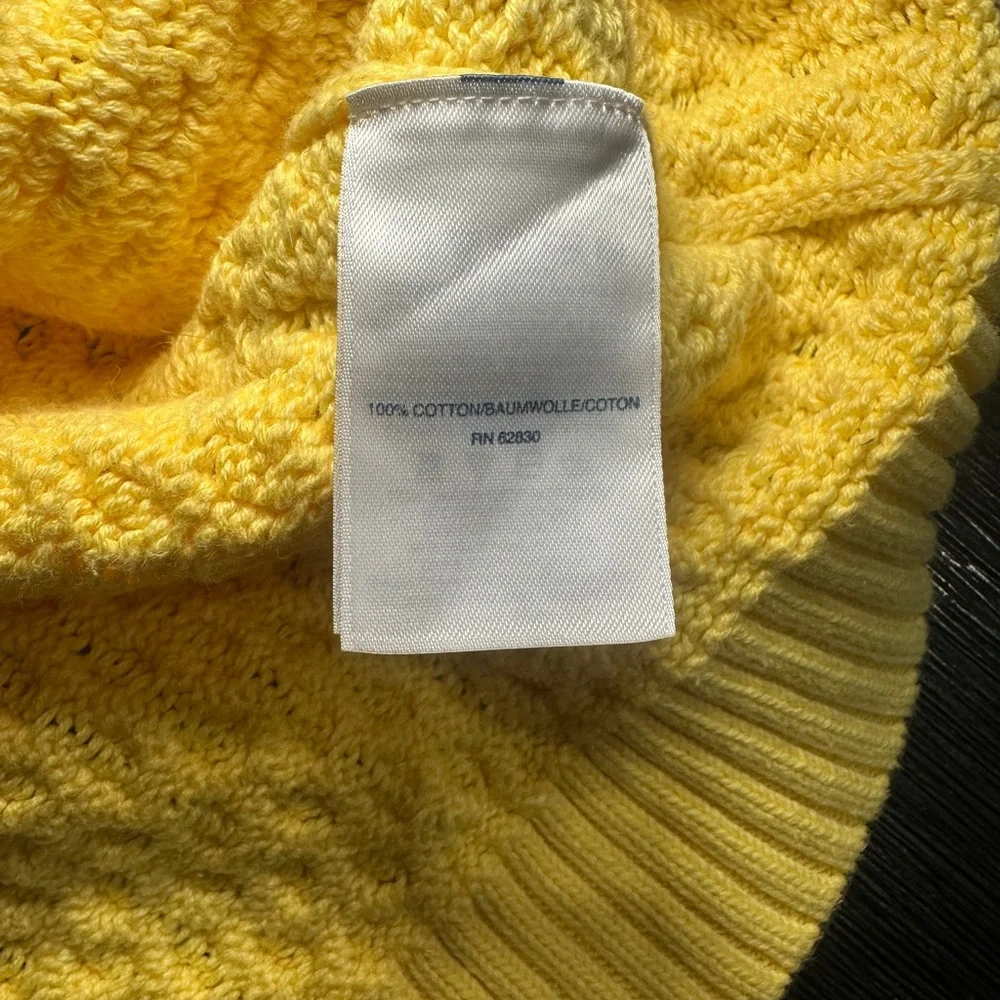 Lands' End Women's Vibrant Yellow Cable Knit Sweater - Picture 4 of 4